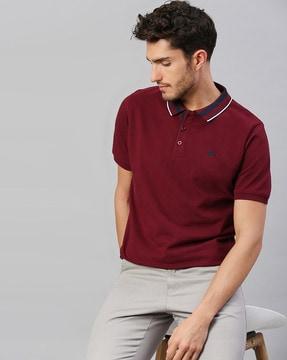 regular fit polo t-shirt with short sleeves