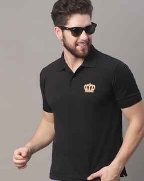 regular fit polo t-shirt with short sleeves