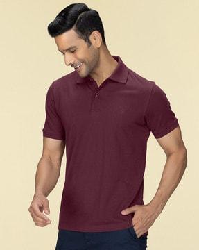 regular fit polo t-shirt with short sleeves