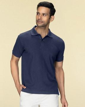 regular fit polo t-shirt with short sleeves