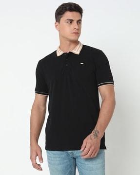 regular fit polo t-shirt with short sleeves