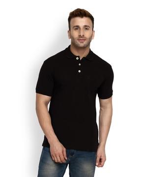 regular fit polo t-shirt with side vents