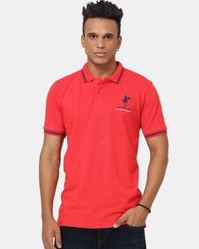 regular fit polo t-shirt with side vents