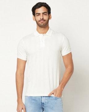 regular fit polo t-shirt with side vents