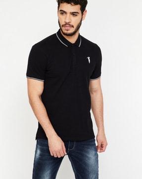 regular fit polo t-shirt with side vents