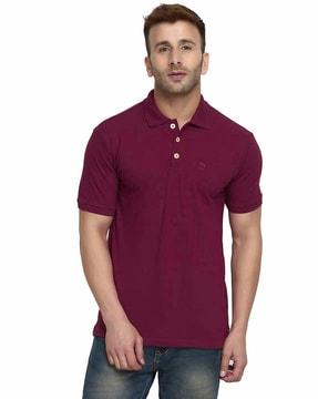 regular fit polo t-shirt with side vents