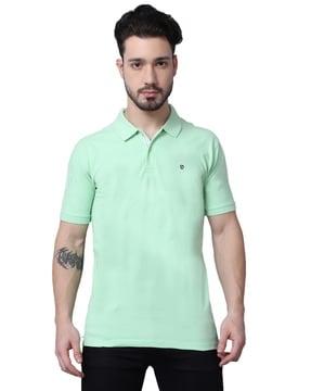 regular fit polo t-shirt with side vents