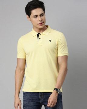 regular fit polo t-shirt with side vents