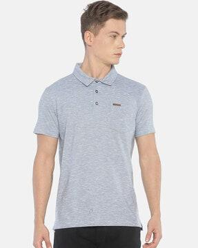 regular fit polo t-shirt with spread collar