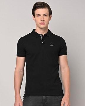 regular fit polo t-shirt with spread collar