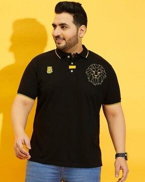 regular fit polo t-shirt with spread collar