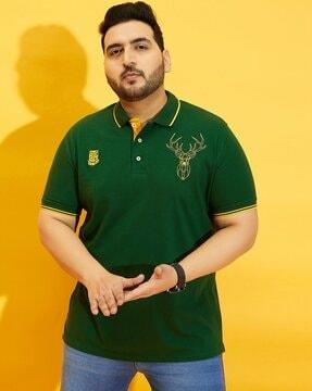 regular fit polo t-shirt with spread collar