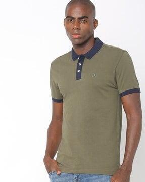 regular fit polo t-shirt with vented hem