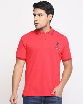 regular fit polo t-shirt with vented hems