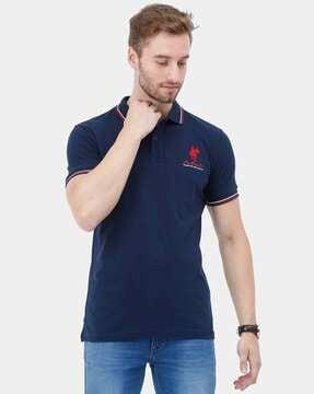 regular fit polo t-shirt with vented hems