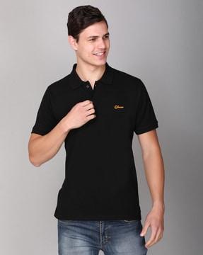 regular fit polo t-shirt with vented hems