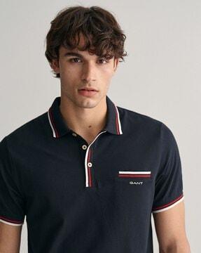 regular fit polo t-shirt with welt pocket