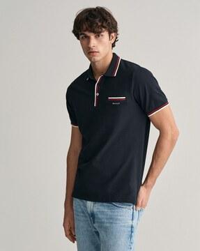 regular fit polo t-shirt with welt pocket