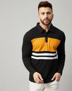 regular fit polo t-shirt with zip front