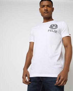 regular fit printed crew-neck t-shirt