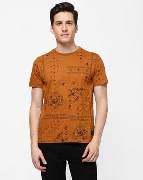 regular fit printed crew-neck t-shirt