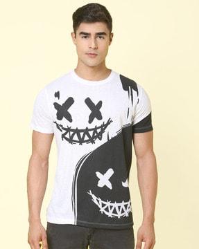 regular fit printed crew-neck t-shirt