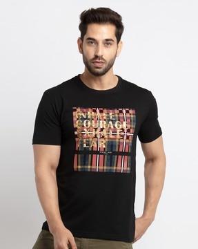 regular fit printed crew-neck t-shirt