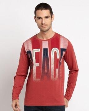 regular fit printed crew-neck t-shirt