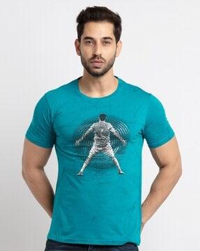 regular fit printed crew-neck t-shirt