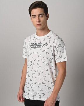 regular fit printed crew-neck t-shirt