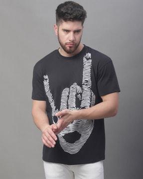 regular fit printed crew-neck t-shirt