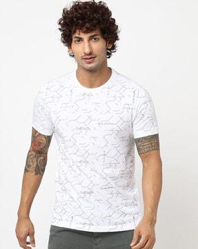 regular fit printed crew-neck t-shirt