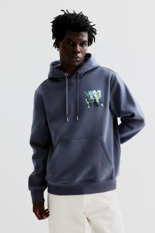 regular fit printed hoodie