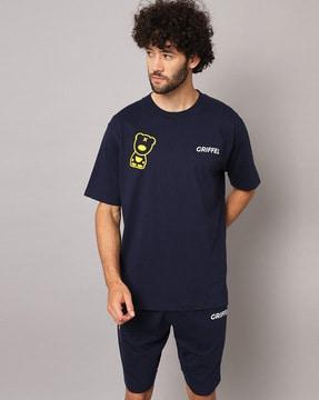 regular fit printed logo crew-neck t-shirt