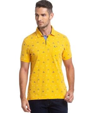 regular fit printed polo t-shirt