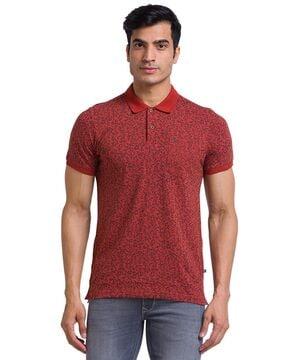 regular fit printed polo t-shirt