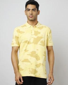 regular fit printed polo t-shirt