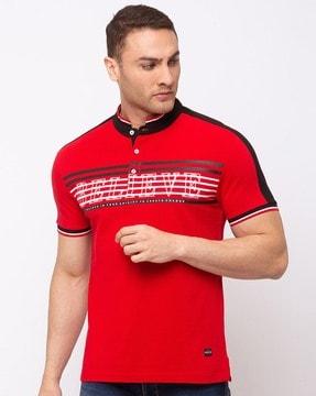 regular fit printed polo t-shirt