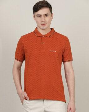 regular fit printed polo t-shirt