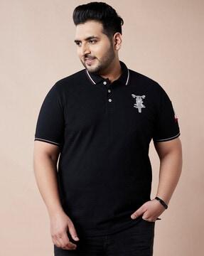 regular fit printed polo t-shirt