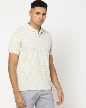 regular fit printed polo t-shirt