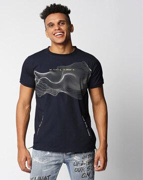 regular fit printed t-shirt with crew neck