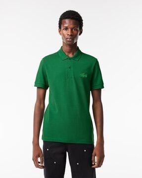 regular fit quilted crocodile badge polo t-shirt