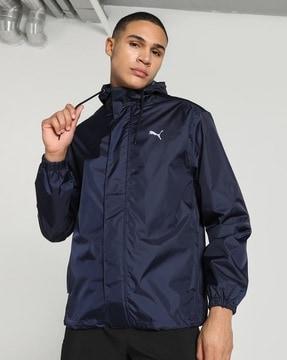 regular fit rain jacket with slip pockets