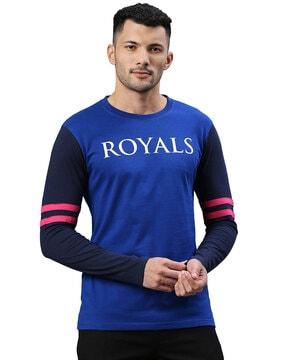 regular fit rajasthan royals crew-neck t-shirt
