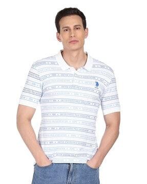 regular fit repeat brand print polo t-shirt