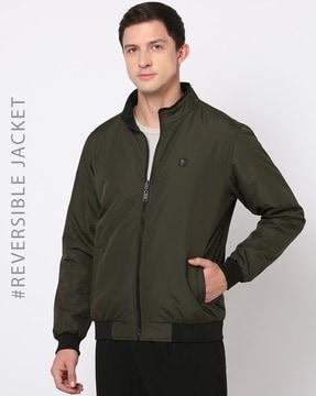 regular fit reversible bomber jacket