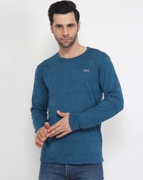 regular fit round-neck full-sleeves t-shirt