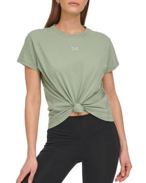 regular fit round-neck t-shirt with brand applique