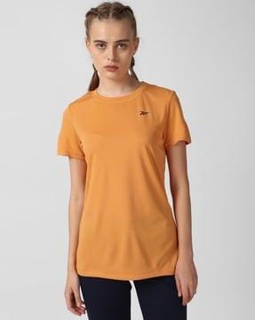 regular fit round-neck t-shirt with logo print